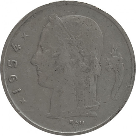 Бельгия 1 франк 1954 год BELGIE