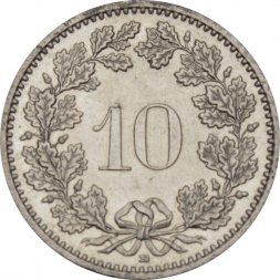 Швейцария 10 раппенов 2004 год 