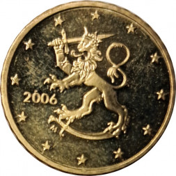 Финляндия 10 евроцентов 2006 год - Герб Финляндии