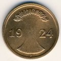Веймарская республика 2 рейхспфеннига 1924 год (D)