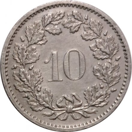 Швейцария 10 раппенов 1972 год