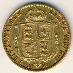 Великобритания 1/2 соверена 1891 год