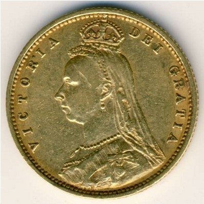 Великобритания 1/2 соверена 1891 год