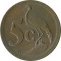 ЮАР 5 центов 1991 год - Райский журавль