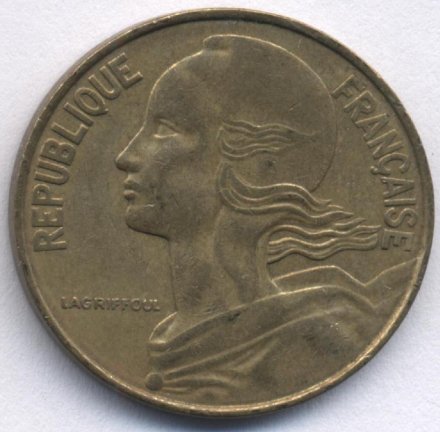 Франция 20 сантимов 1965 год
