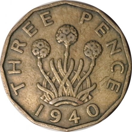 Великобритания 3 пенса 1940 год