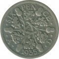 Великобритания 6 пенсов 1935 год