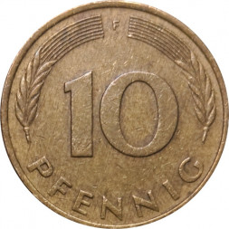 ФРГ 10 пфеннигов 1979 год (F)