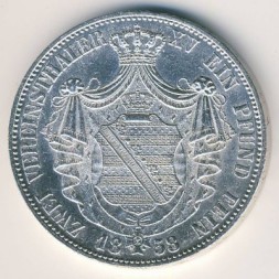 Саксония 2 талера 1858 год