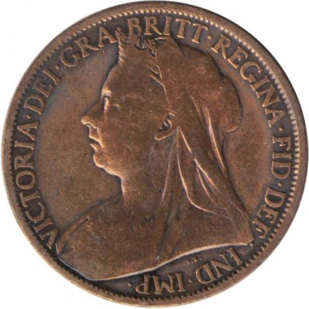 Великобритания 1 пенни 1900 год - Королева Виктория