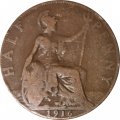 Великобритания 1/2 пенни 1916 год - Король Георг V