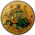Брошь &quot;Варвара краса, длинная коса&quot;, селенит, ручная роспись, 60-70 гг.