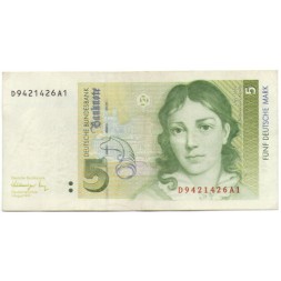 ФРГ 5 марок 1991 год - Беттина фон Арним - VF