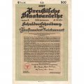 Облигация Германия. Preussische Staatsanleibe. Прусская государственная облигация 500 рейхсмарок 1937 год - aUNC