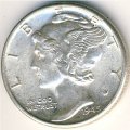 США 1 дайм (10 центов) 1945 год (D)