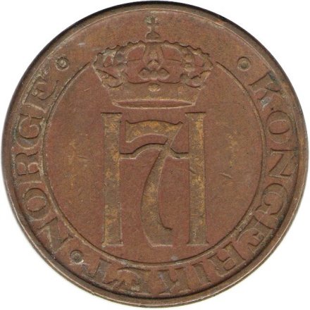 Норвегия 5 эре 1952 год - Король Хокон VI (&quot;KONGERIKET NORGE&quot; на аверсе)