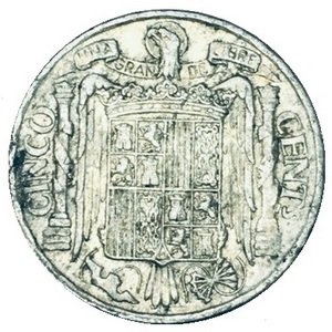 Испания 5 сентимо 1953 год