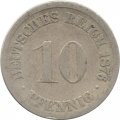 Германия 10 пфеннигов 1876 год (D)