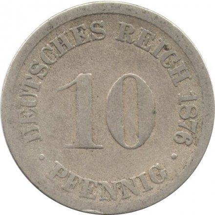 Германия 10 пфеннигов 1876 год (D)