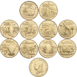 Набор из 10 монет Австралия 1 доллар 2025 - Австралийские Большие Вещи