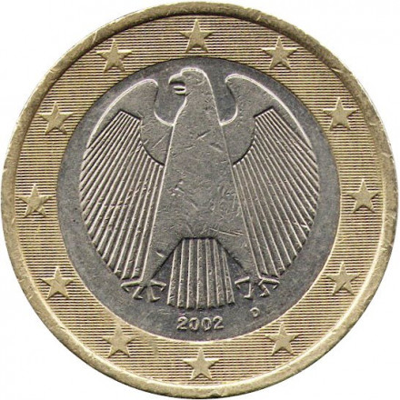 Германия 1 евро 2002 год - Орёл (D)