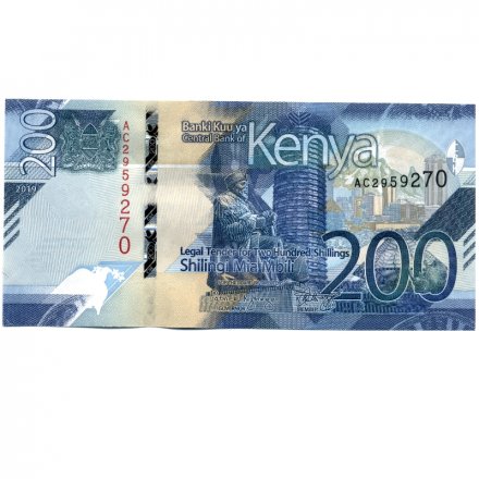 Кения 200 шиллингов 2019 год - UNC  