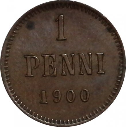 Финляндия 1 пенни 1900 год - XF