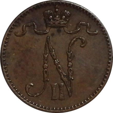 Финляндия 1 пенни 1900 год - XF