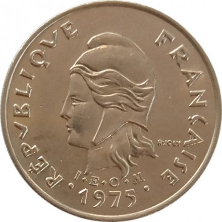 Французская Полинезия 10 франков 1975 год