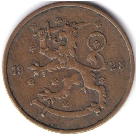 Финляндия 5 пенни 1928 год
