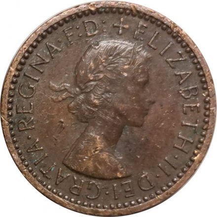 Великобритания 1 фартинг 1956 год - Крапивник (редкая) - F