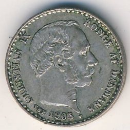 Дания 10 эре 1905 год - Король Кристиан IX