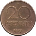 ГДР 20 пфеннигов 1973 год