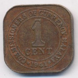 Малайя 1 цент 1941 год
