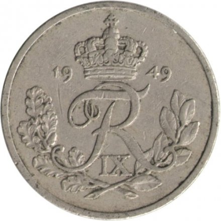 Дания 25 эре 1949 год - Король Фредерик IX