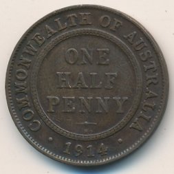 Австралия 1/2 пенни 1914 год