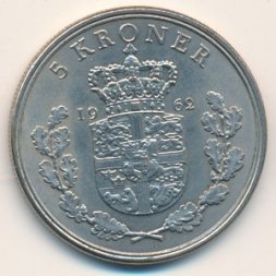 Дания 5 крон 1962 год