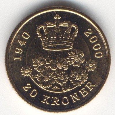 Дания 20 крон 2000 год