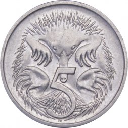 Австралия 5 центов 1989 год - Ехидна