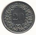 Швейцария 20 раппенов 1981 год