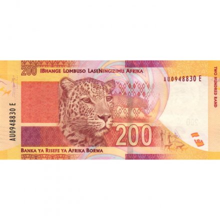 ЮАР 200 рэндов 2012 год - Нельсон Ролихлахла Мандела. Леопарды UNC