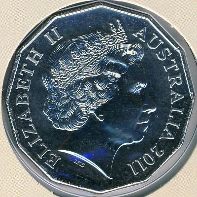 Австралия 50 центов 2011 год - 60-летие национальной службы