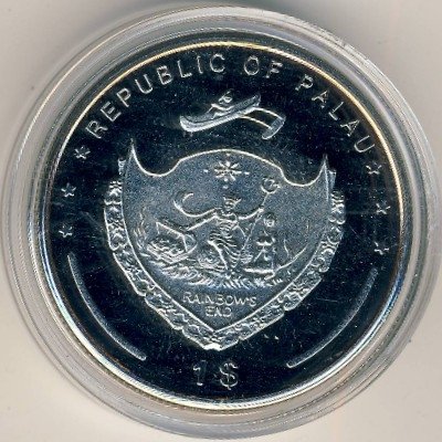 Палау 1 доллар 2008 год - Вымирающие виды. Королевский ангел
