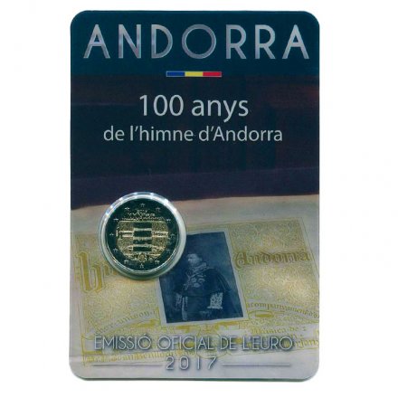 Андорра 2 евро 2017 год - 100 лет гимну Андорры