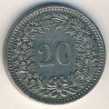 Швейцария 20 раппенов 1911 год