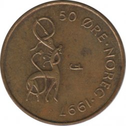 Норвегия 50 эре 1997 год