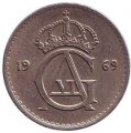 Швеция 25 эре 1969 год - Король Густав VI Адольф