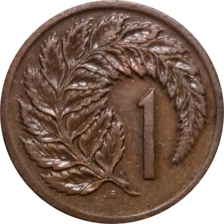 Новая Зеландия 1 цент 1967 год - Лист папоротника