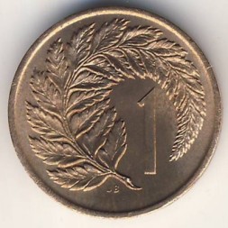 Новая Зеландия 1 цент 1967 год - Лист папоротника