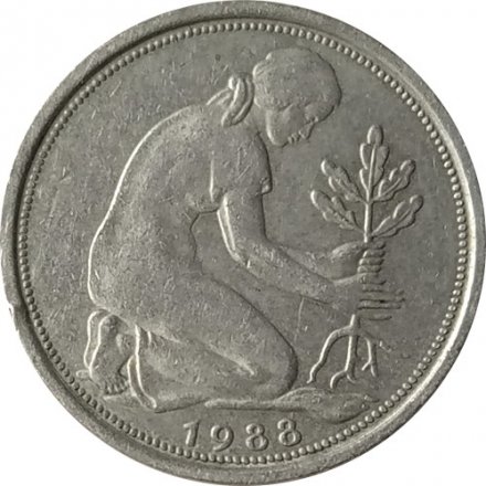 ФРГ 50 пфеннигов 1988 год (J)